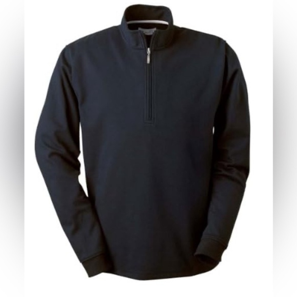 ASHWORTH MEN’S MICROLINE PULLOVER black size Large 1/4 zip‎ front (1951)